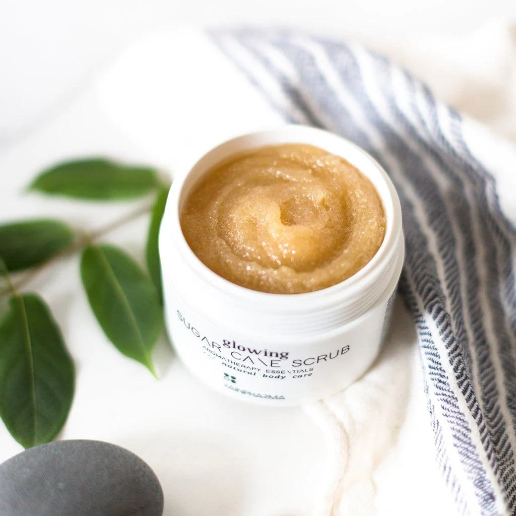 Glowing sugar cane scrub